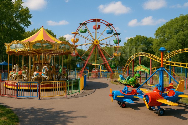 amusement park equipment on site